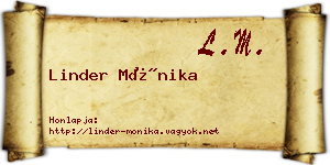 Linder Mónika névjegykártya